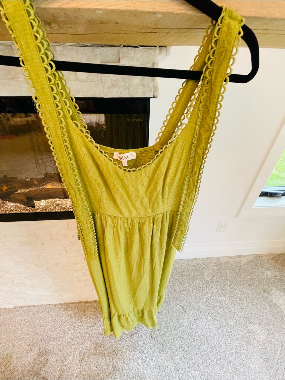 Maeve Lime Green Crochet-Trim Dress